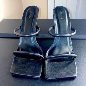 Black Square Mule Heels